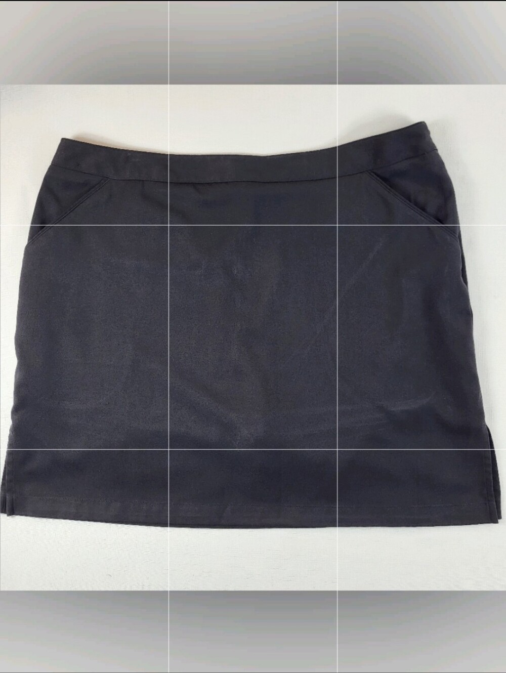 Coral Bay Golf Black SKORT Womens Size 18 Side Zip Pockets Skirt w/ Shorts Pckts
